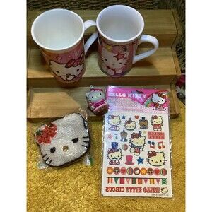 Hello Kitty Lover Stocking Stuffer Kit Coffee Mugs Coin Purse Vintage Stickers +